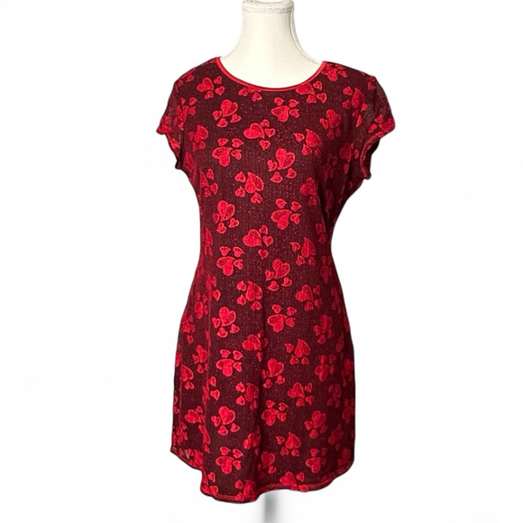 My Michelle Dresses & Skirts - Y2K Hearts My Michelle Baby doll shirt dress black and red novelty print